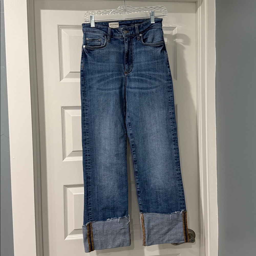 The Scotty Cuffed High-Rise Straight-Leg Jean by Pilcro Anthropologie